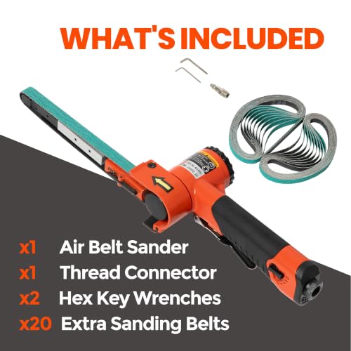 1/2"x18" Air Belt Sander with 20Pcs Zirconia 40/60/80/120 Grit Belts - size: 1/2"x18" Air Belt Sander