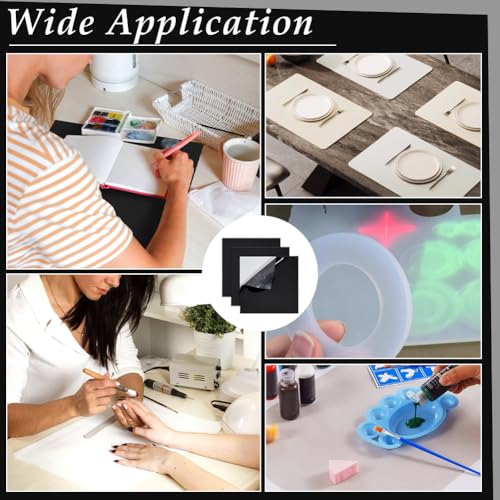 BENECREAT 3Pcs 8x8Inch Adhesive Silicone Rubber Sheets, Black Adhesive Nonslip Silicone Rubber Pad for DIY Gaskets Material, Pads, Sealing, Cushion, 2mm Thick - size: 2mm