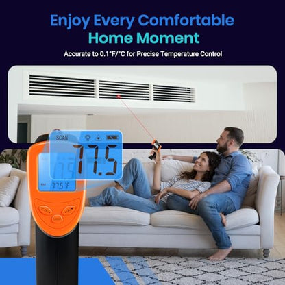 Etekcity Infrared Thermometer Laser Temperature Gun, -58°F~1130°F, Orange - color: Orange, style: Advanced