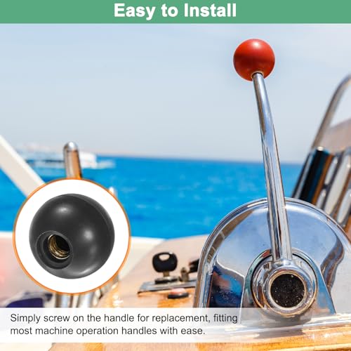M METERXITY 12-Pack Threaded Ball Knobs, M8 Female Thread 30mm Dia. Thermoset Ball Knob for Lathe/Machine/Lawn Mowers, Round Phenolic Brass Insert Lever Handle [Black] - color: Black, size: M8x30mm