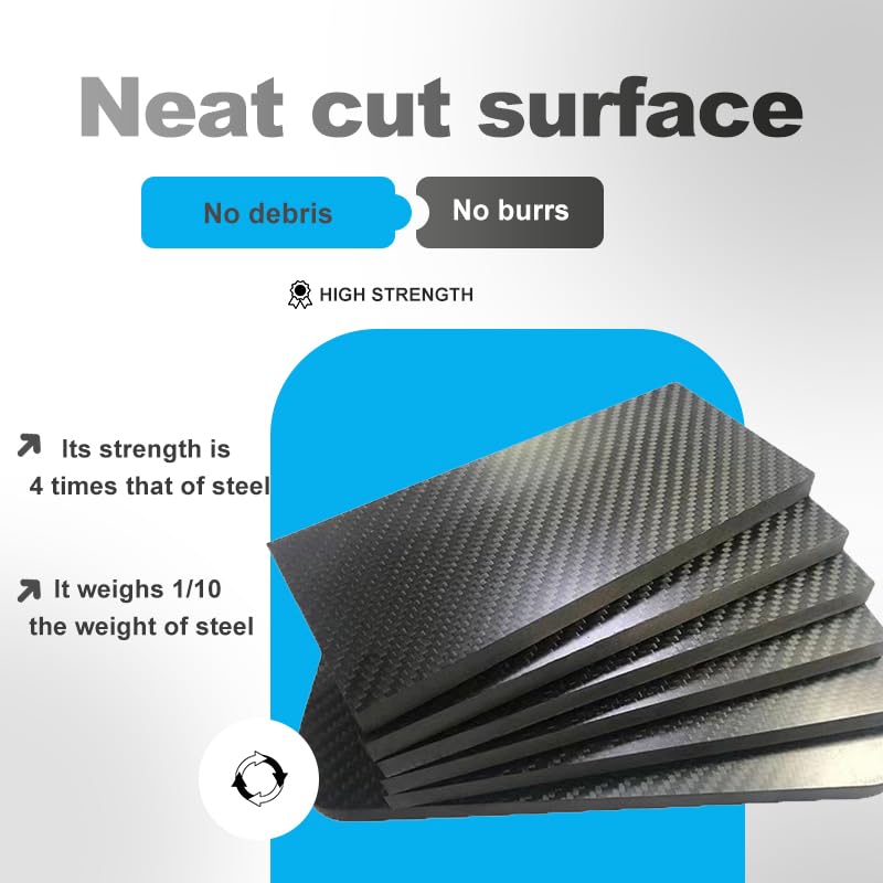 Carbon Fiber Sheet 500X200X3.0MM 3K Carbon Fiber Laminate for CNC RC Drone Automotive(Twill Weave Matte Finish, 500 * 200 * 3mm) - size: Twill Matte 500*200*3