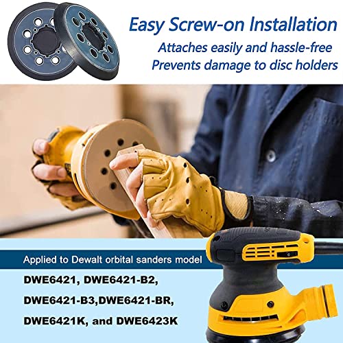 Sander Replacement Pads for Dewalt DWE64233 & N329079,2 Pack 5 Inch 8 Hole Orbital Sanding Pad Compatible with Dewalt DWE6421-B2 DWE6421-B3 DWE6423/6423K DWE6421/6421K Random Orbital Sander - color: 2 Pack