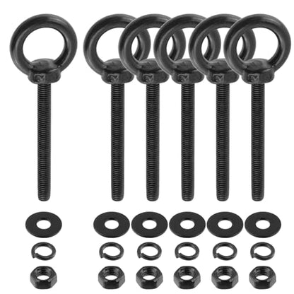 Antrader Lifting Shoulder Eye Bolts,M5 x 50mm,Stainless Steel,Black,6 Sets - size: M5 x 50mm
