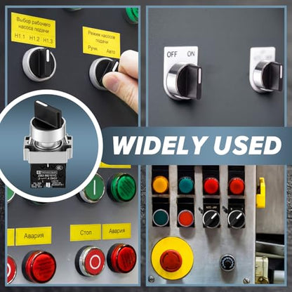Xuhal 8 Pcs 22mm 2 Position Spst Rotary Selector Switch Self-Locking On/Off - style: 2 Position