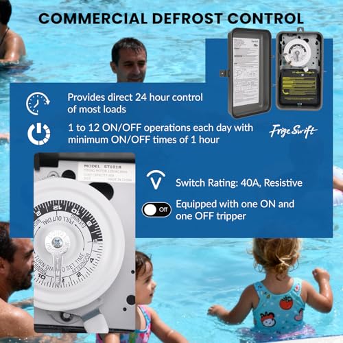 T101R 40A 120V 24-Hour Programmable Timer for Commercial Defrost, Lighting