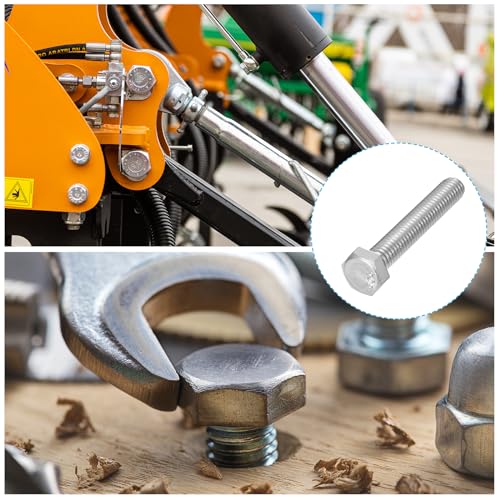 METALLIXITY Hex Head Bolts (5/16-24 x 1-1/2") 6Pcs, 304 Stainless Steel 18-8 Fully Threaded, External Hex Drive, Plain Finish, Hex Head Screw Bolt, Silver - size: 5/16-24x1-1/2"
