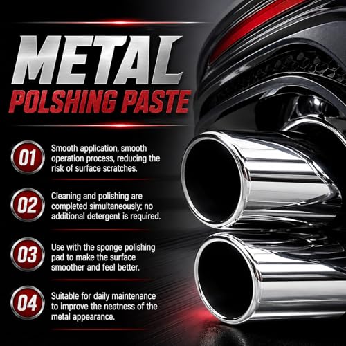 2Pcs Buffing & Finishing Care Set, Includes Polishing Paste and Matching Pads. All-in-one for Daily Metal Surface Maintenance, Simple Operation