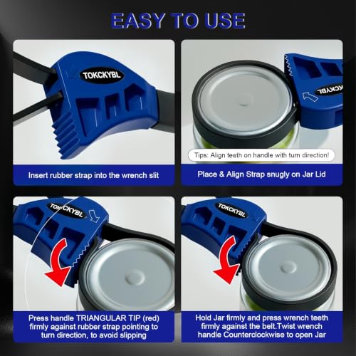 2-Piece Heavy-Duty Strap Wrench Set Upgrade, 4" to 6" Diameter - color: Blue