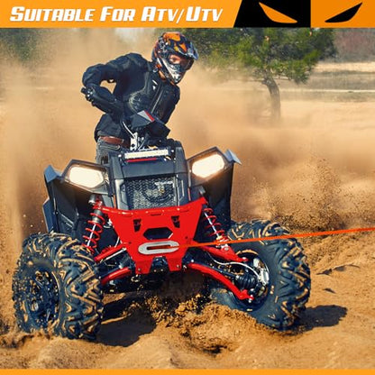 ORCISH 3500 LB 12V Electric Winch, ATV/UTV Winch Kit with Synthetic Rope - size: 3500 lb