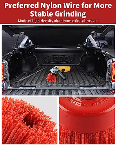 6" Nylon Cup Brush with Mild Abrasive, Wire Cup Brush Quickly Remove Rust - size: 6 inch