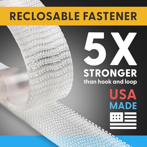 Industrial Strength -10FT 2Pack - Clear Indoor/Outdoor Adhesive Mounting Tape- Self Mating Reclosable Fastener Compatible with 3M SJ3550 / SJ3560 Dual Lock (Pack of 2) - size: 10 FT X 4 PACK, style: Clear