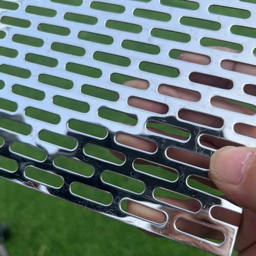 7.8"x3.9" Perforated Metal Sheets 19Gauge Expanded Metal Mesh Opening Oblong Holes 0.2x0.8inch (About 5x20mm) Perforated 304 Stainless Steel Mesh Screen Panel Decorative Panel Decorati Plate - size: 7.8"x3.9", style: Oblong Hole 5x20mm