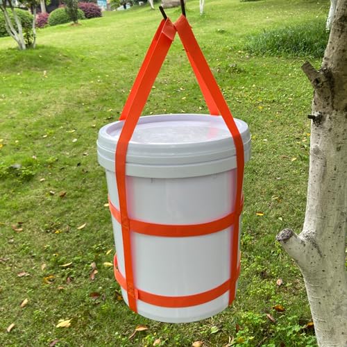Bucket Sling Lifting for 5 Gallon Bucket Orange，Multifunctional Handling Sling.，Webbing Sling is Load Rated Up to 200Pounds