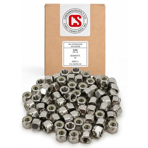 Chenango Supply 3/8-16 Stainless Steel Nylon Insert Lock Nuts - size: 3/8-16 NYLOCK