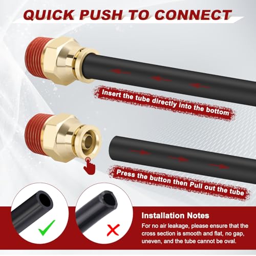 DOT Approved Male Straight Brass Union 1/4" Tube x 3/8" NPT, 4PCS - size: 1/4" OD x 3/8" NPT