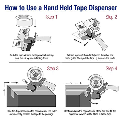 Tape Logic 4 Inch Heavy-Duty Packing Tape Dispenser Gun, for Packing, Shipping, Moving and Warehouse Use (1 Dispenser) - size: 4" Tape (Pack 1)