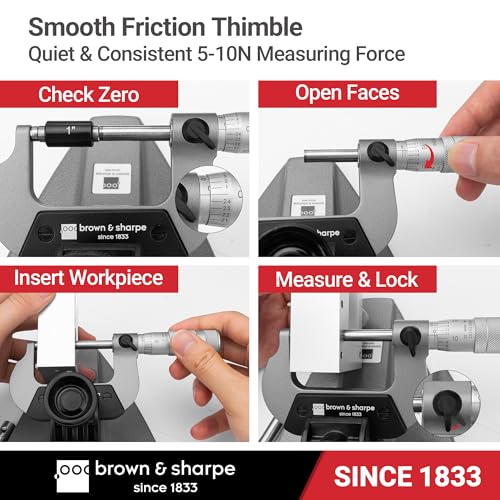 Brown & Sharpe 1-2 Inch Outside Micrometer, 0.0001 Inch Graduation