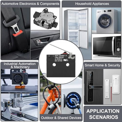 IP67 Waterproof Micro Switch, UL Recognized Component 3Pin Pre-Wired - size: WS1-Hinge Lever