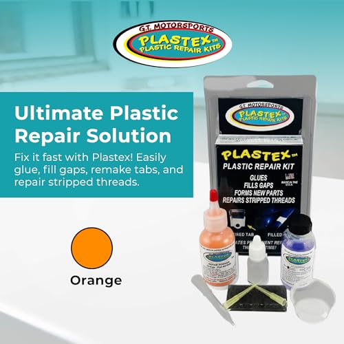 Plastex Plastic Repair Kits - Easily Glue, Repair or Remake Broken Plastic, Fiberglass, Wood & More! (Standard Orange Kit) - color: Orange, size: 30 grams