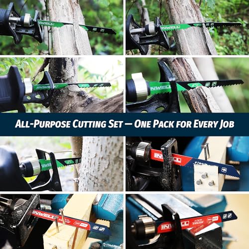 20-Piece Reciprocating Saw Blade Set, Professional Cutting Tool Kit for Tree Pruning, Metal Cutting and Common Materials in Homemade DIY Projects