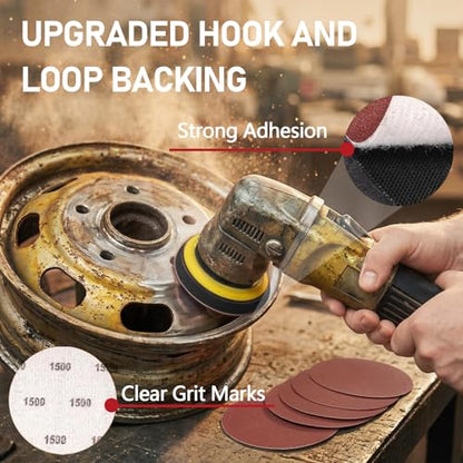 150 PCS 3 Inch Sanding Discs, MAPRIAL 3 Inch Hook and Loop Sanding Disc 80-2000 grit Sandpaper Attachment for Drill Sander Grinder Rotary Tools, Woodworking, Wood Furniture - size: 3 inch - 80-2000 grit