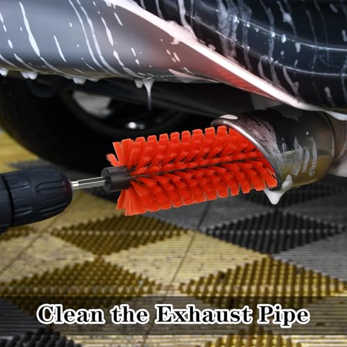 1 Pack Drill Brush for Car Wheel and Bottle(Red) - color: 1 Pack Red