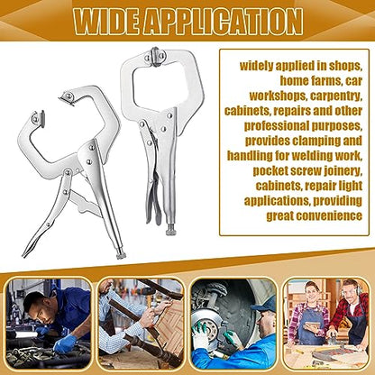 Yexiya 10 Pcs Locking C Clamps, Adjustable with Swivel Pad, 10 Pcs, 6 Inch - size: 6 Inch