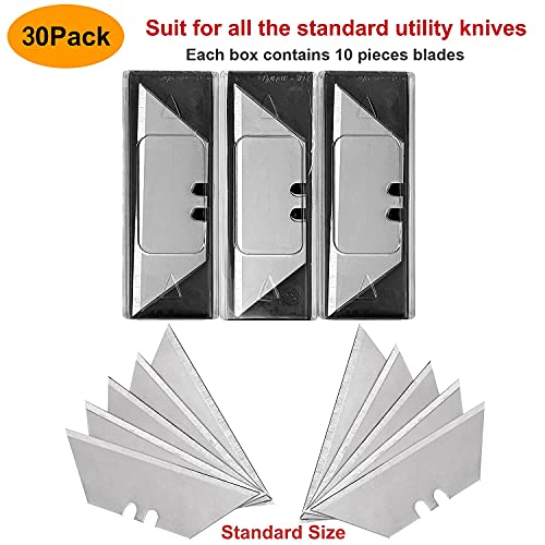 Vickay 30 Pack Utility Knife Blades, SK5 Box Cutter Blades, Razor Blades - color: Silver, size: 30 Pack