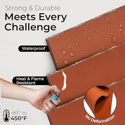 Exactly Rubber Fiber Reinforced Silicone Sheet, Red 1/8 x 12" x 18" 70A, Made in The USA, High Temp Heavy Duty Gasket Material DIY Sealing Pads Surface Protection Fiberglass Reinforcement - size: 1/8 x 12 x 18