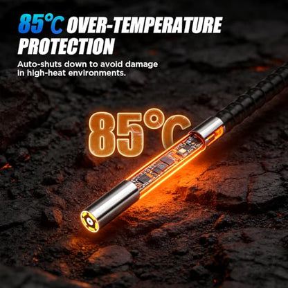 Two-Way Articulating Borescope, 210° Endoscope Camera with Light