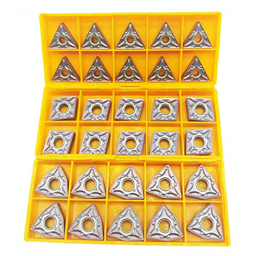 30PCS CNMG 432 + WNMG 432 + TNMG 332 Indexable Solid Carbide Turning Insert Cutting Blade, CNC Lathe Indexable Turning Insert Blade for Roughing of Stainless Steel and Cast Iron - size: CNMG432+WNMG432+TNMG332