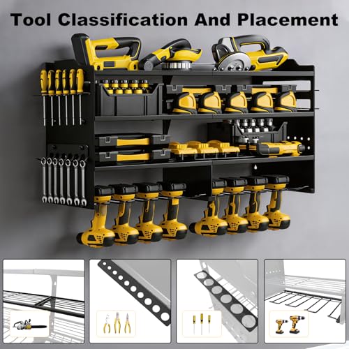 oviitech Large Power Tool Organizer Wall Mount Black - color: Black