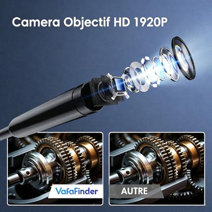 Endoscope Camera with Light-1920P HD Borescope 8mm Miniature Camera Head - size: 16.4FT-SL