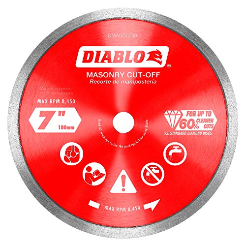 Diablo Diamond Continuous Rim Masonry Cuf-Off Disc - 7" Diameter - size: 7"