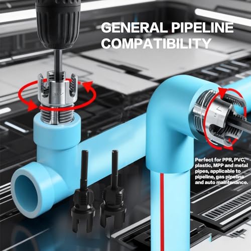3Pcs PVC Pipe Threader Tool Kit,Dual-Function Internal