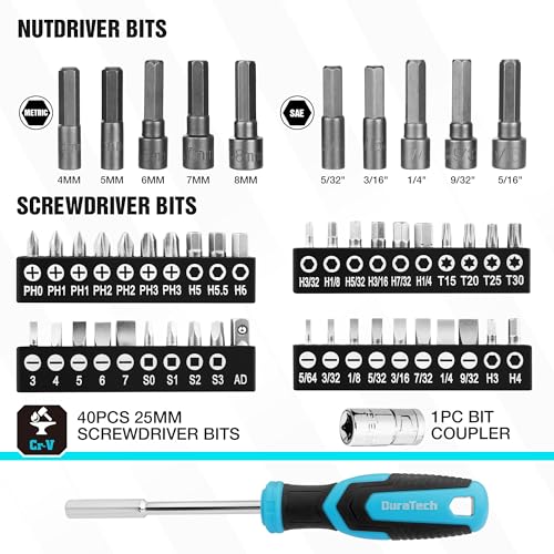 DURATECH 121-Piece Mechanics Tool Kits with Carrying Tool Box
