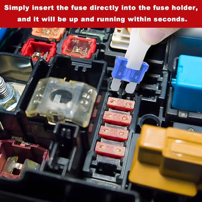 2 PCS Inline Fuse Holders, 15A 16AWG ATC/ATO Standard Vehicle Blade Fuses & Holders Kit, Waterproof Inline Fuse Block for Car Truck Marine Golf Cart, Car Accessories - color: 16AWG