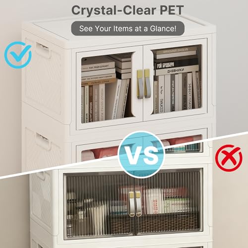 UAMFURI Stackable Storage Bins with Lids, 96QT Extra Large Storage Cabinets - color: White