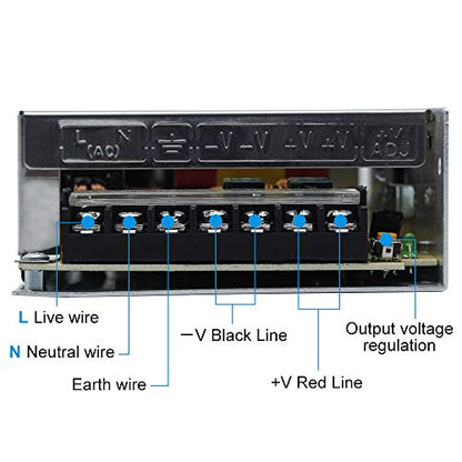 inShareplus 24V 6.5A 150W, DC Universal Regulated Switching Power Supply, Converter AC 100-240V to DC 24 Volt LED Driver, Transformer,Adapter for LED Strip Light, Computer Project - style: 24V 150W