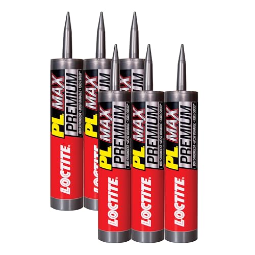 Loctite PL Premium Max Construction Adhesive, 9 fl oz Cartridge, 6 Pack - Versatile Construction Glue for Wood, Concrete, Stone & More - size: 6 Pack