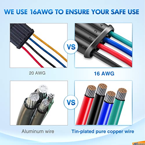 Nilight 10 Pack 4Pin Electrical Wire Connectors Male and Female Plug Socket - size: 4Pin Wire Harness 10Sets