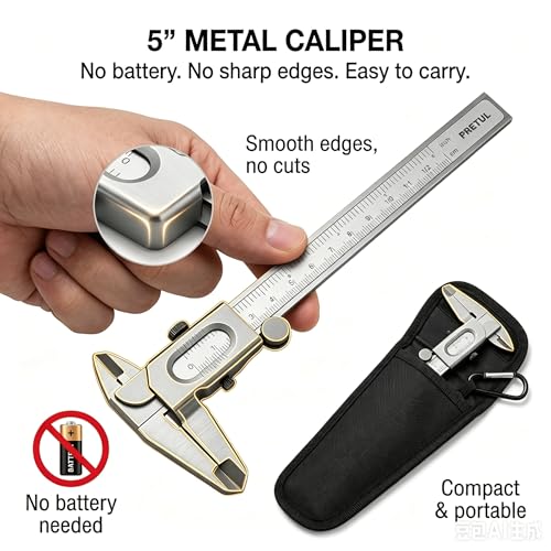 Metal Vernier Caliper Manual Fine Adjustment Measuring Caliper Tools Micrometer Ruler [5inch],Angle Measuring Caliper