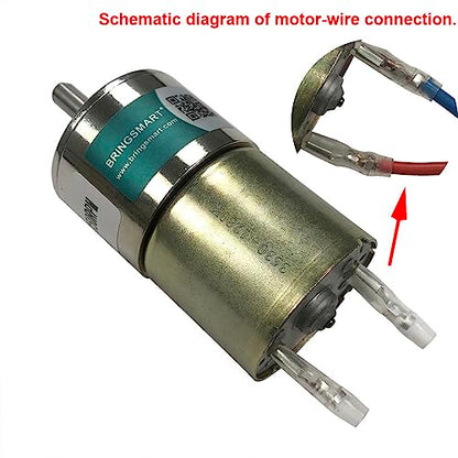 Bringsmart DC 12V 300rpm Gear Motor with Bracket Centric Shaft 37mm Gearbox - style: 12V 300RPM