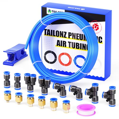 TAILONZ Blue 4mm OD 2.5mm ID PU Air Hose Pipe Tube Kit 10 Meter 32.8ft - color: Blue, size: 4mm OD/32.8ft/10m