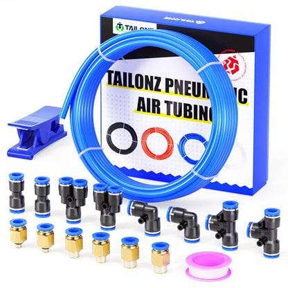 TAILONZ Blue 4mm OD 2.5mm ID PU Air Hose Pipe Tube Kit 16 Meter 50ft - color: Blue, size: 4mm OD/50ft/16m