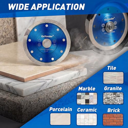 GoYonder 5 Inch Tile Blade, Super Thin Diamond Saw Blade for Cutting Porcelain Tiles, Granite Marble Ceramics (5"-Blue) - size: 5"-Blue