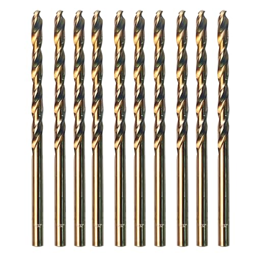 Cobalt Drill Bit 5/32" Twist Drill Bits, M35 High Speed Steel Jobber Length Drill Bit, 135 Degree Tip for Hard Metal, Stainless Steel, Cast Iron with Index Storage Case, Pack of 10 pcs - size: 5/32 in(10pcs)