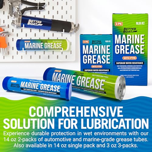 Better Boat Marine Grease Tube, 2 Pack 14 Oz, Waterproof High Temp Trailer - size: 2PK 14oz