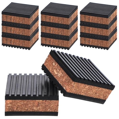 12 Pack Sound Isolation Pads, 2" x 2" x 7/8" EVA Vibration Dampening Pads for Turntables, Speakers, Subwoofers to Reduce Noise and Skipping
