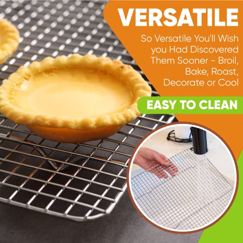 Spring Chef 8.5" x 12" Stainless Steel Cooling Rack for Baking, Set of 2 - size: 8.5"x12", style: 2 Pack